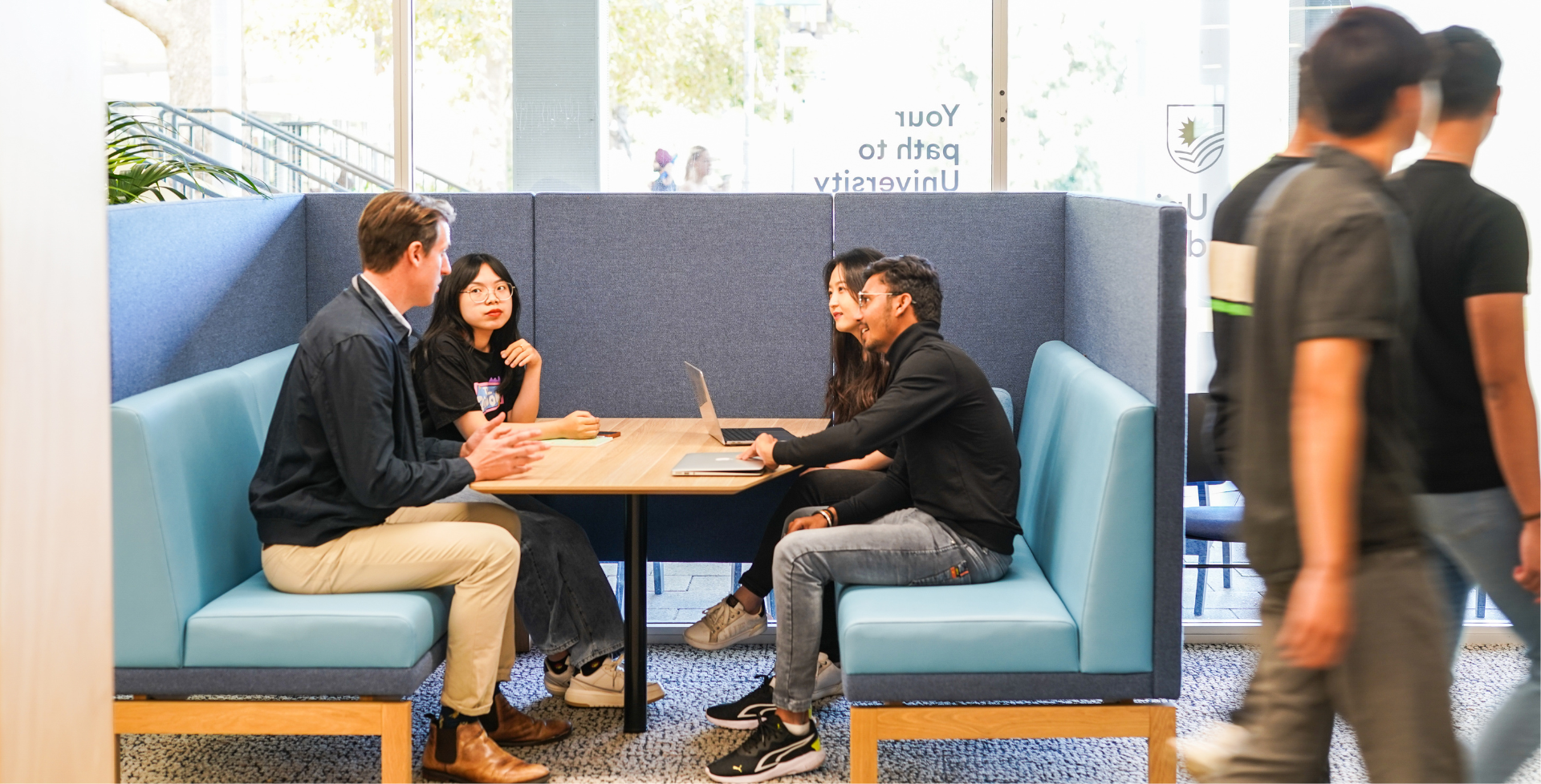 Flinders University Academy students in a group meeting