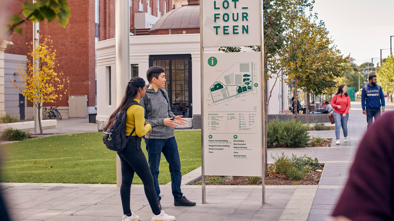 International students at Lot Fourteen in Adelaide