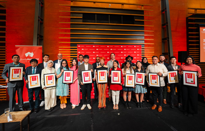 Award winners of the 2023 StudyAdelaide international student awards