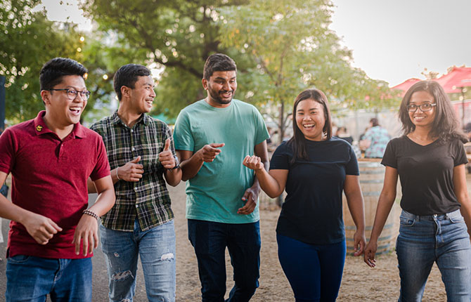 A group of international students studying in Adelaide